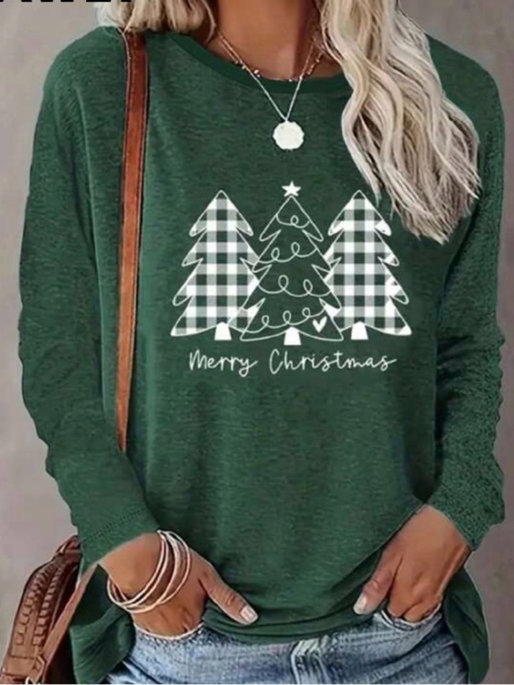 Dark Green Merry Christmas Long Sleeve Tee, Medium, NWOT